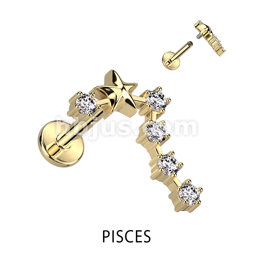 316L Surgical Steel 316L Surgical Steel Gold Plated Internally Threaded... - Image 9