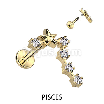 316L Surgical Steel 316L Surgical Steel Gold Plated Internally Threaded... - Image 9