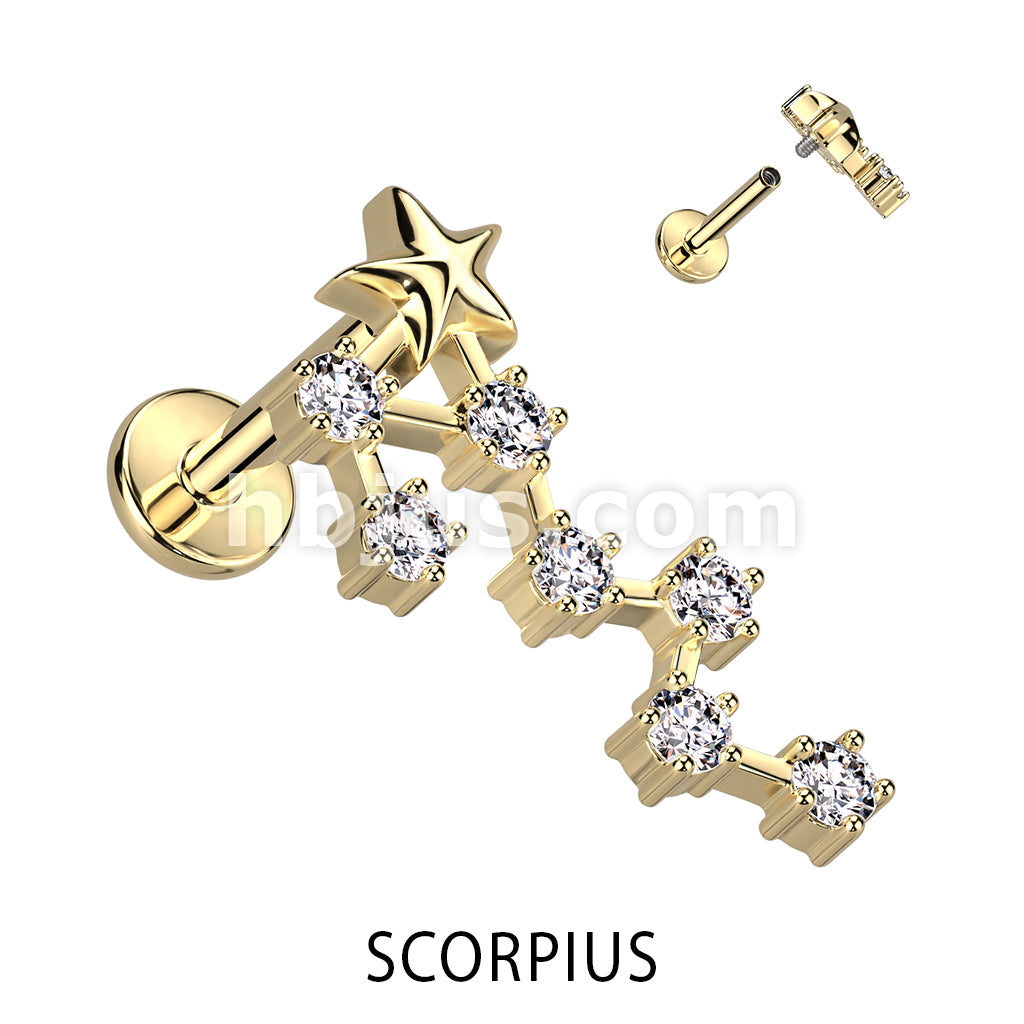 316L Surgical Steel 316L Surgical Steel Gold Plated Internally Threaded... - Image 11