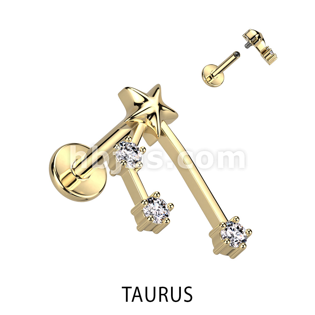 316L Surgical Steel 316L Surgical Steel Gold Plated Internally Threaded... - Image 12