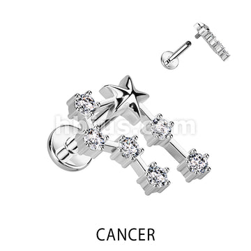 316L Surgical Steel 316L Surgical Steel Internally Threaded CZ Zodiac... - Image 4