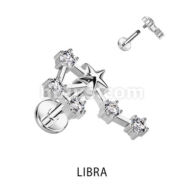 316L Surgical Steel 316L Surgical Steel Internally Threaded CZ Zodiac... - Image 8