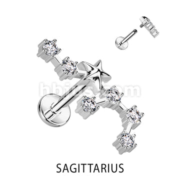 316L Surgical Steel 316L Surgical Steel Internally Threaded CZ Zodiac... - Image 10
