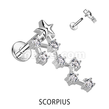 316L Surgical Steel 316L Surgical Steel Internally Threaded CZ Zodiac... - Image 11