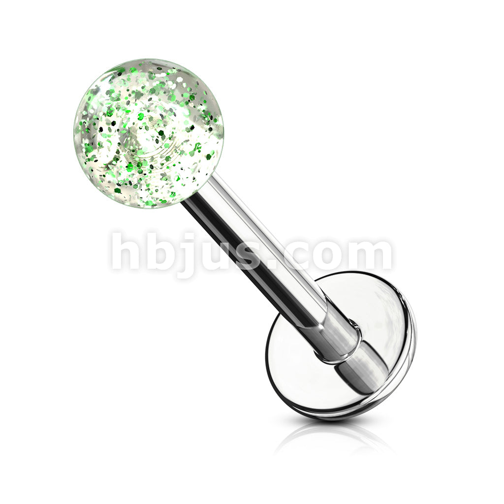 4mm Glitter Acrylic Ball 316L Surgical Steel Labret/Monroe - Image 5