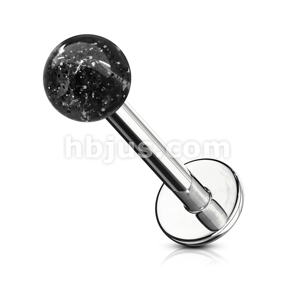 4mm Glitter Acrylic Ball 316L Surgical Steel Labret/Monroe - Image 6