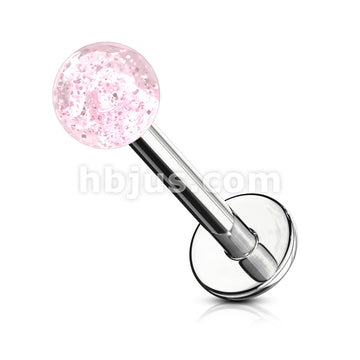 4mm Glitter Acrylic Ball 316L Surgical Steel Labret/Monroe - Image 7