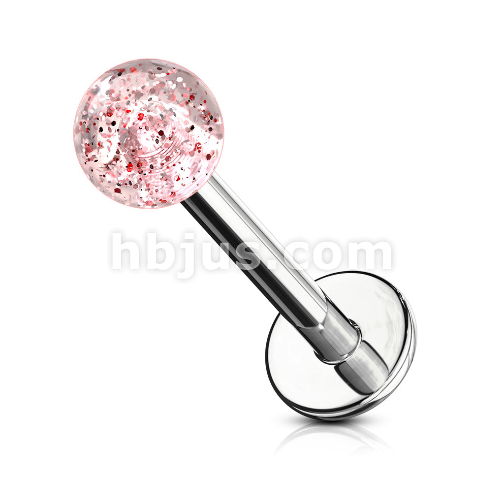 4mm Glitter Acrylic Ball 316L Surgical Steel Labret/Monroe - Image 8