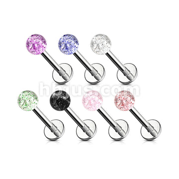 4mm Glitter Acrylic Ball 316L Surgical Steel Labret/Monroe - Image 10