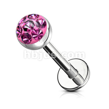Austrian Crystal Paved Ferido Gem & Clear Epoxy CoveredTop Ball 316L... - Image 6