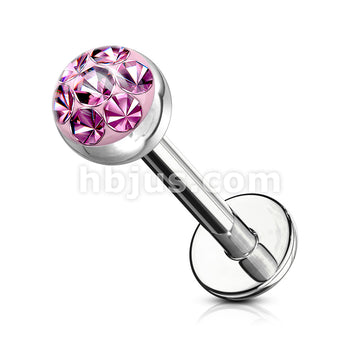 Austrian Crystal Paved Ferido Gem & Clear Epoxy CoveredTop Ball 316L... - Image 9