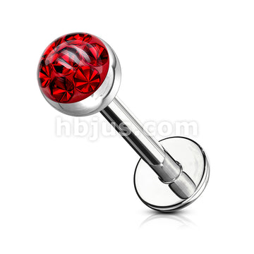 Austrian Crystal Paved Ferido Gem & Clear Epoxy CoveredTop Ball 316L... - Image 11