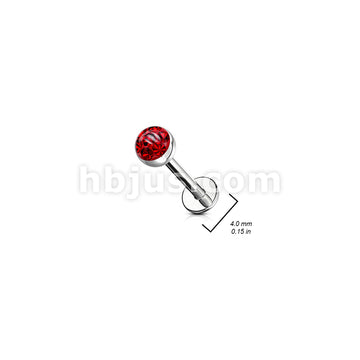 316L Surgical Steel Labret & Monroe With Austrian Crystal Paved Ferido Gem Top Ball 100pc Pack (20pcs X 10 Color)  - Image 2