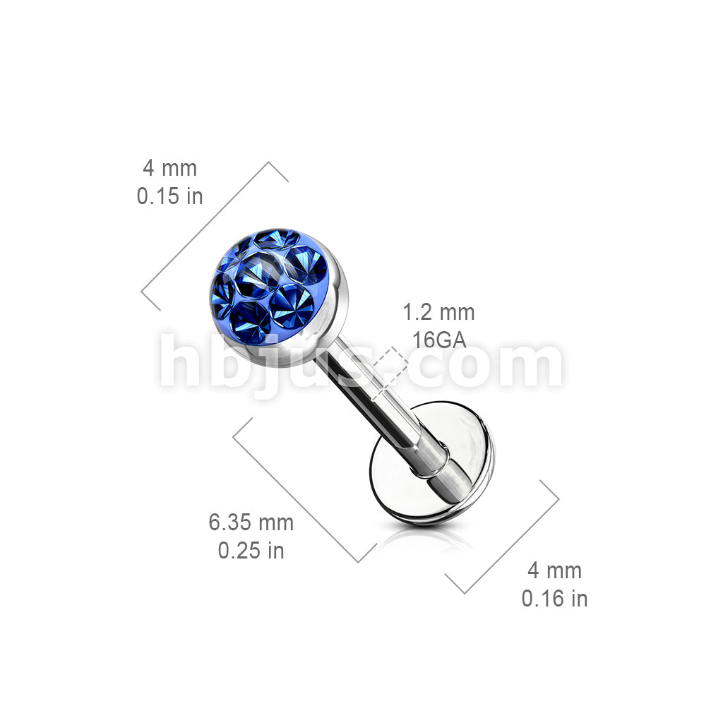 Austrian Crystal Paved Ferido Gem & Clear Epoxy CoveredTop Ball 316L... - Image 12