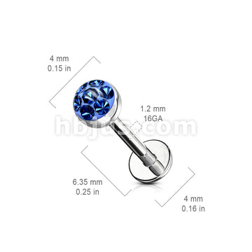 Austrian Crystal Paved Ferido Gem & Clear Epoxy CoveredTop Ball 316L... - Image 12