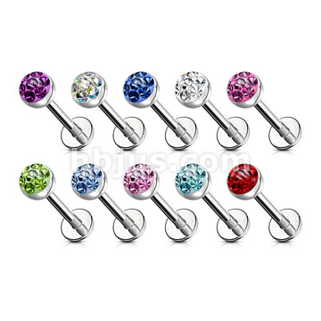 Austrian Crystal Paved Ferido Gem & Clear Epoxy CoveredTop Ball 316L... - Image 13