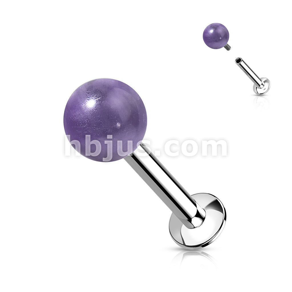 Natural Stone Internally Threaded 316L Surgical Steel Flat Back Studs... - Image 3