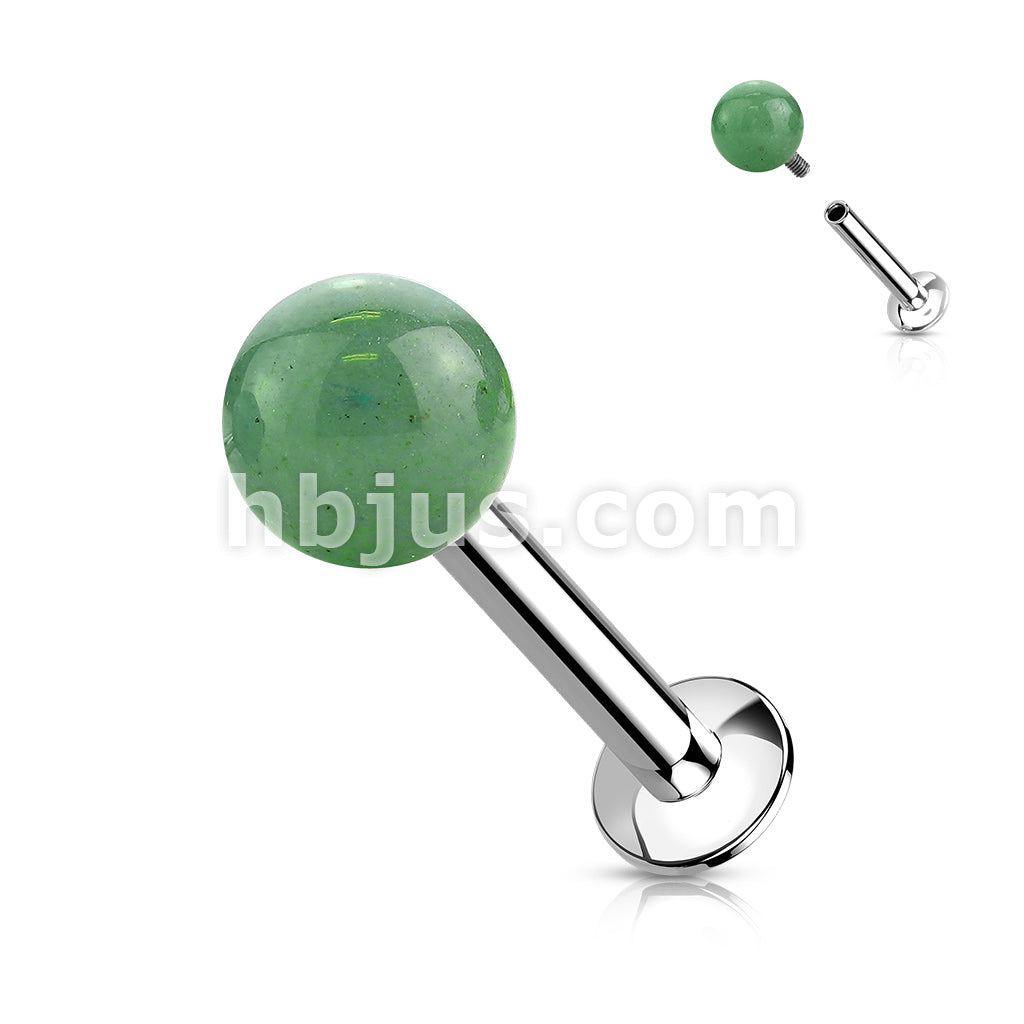Natural Stone Internally Threaded 316L Surgical Steel Flat Back Studs... - Image 5