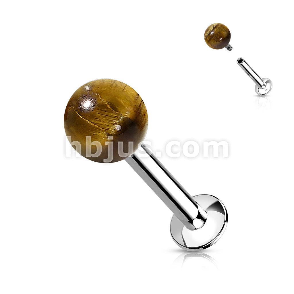 Natural Stone Internally Threaded 316L Surgical Steel Flat Back Studs... - Image 8