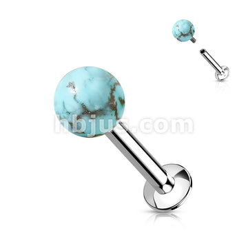 Natural Stone Internally Threaded 316L Surgical Steel Flat Back Studs... - Image 9