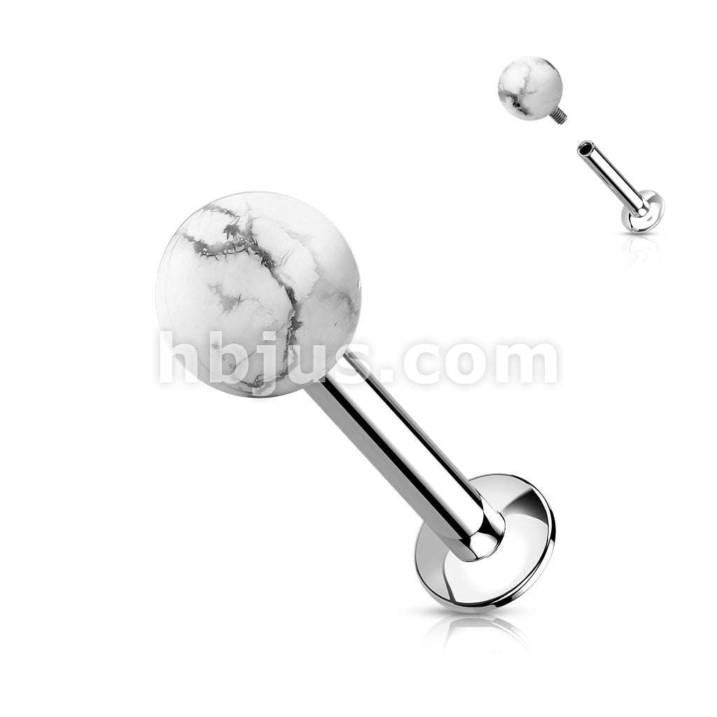 Natural Stone Internally Threaded 316L Surgical Steel Flat Back Studs... - Image 10