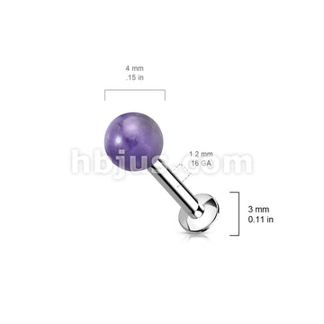 Natural Stone Internally Threaded 316L Surgical Steel Flat Back Studs... - Image 11