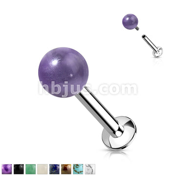 Natural Stone Internally Threaded 316L Surgical Steel Flat Back Studs... - Image 2