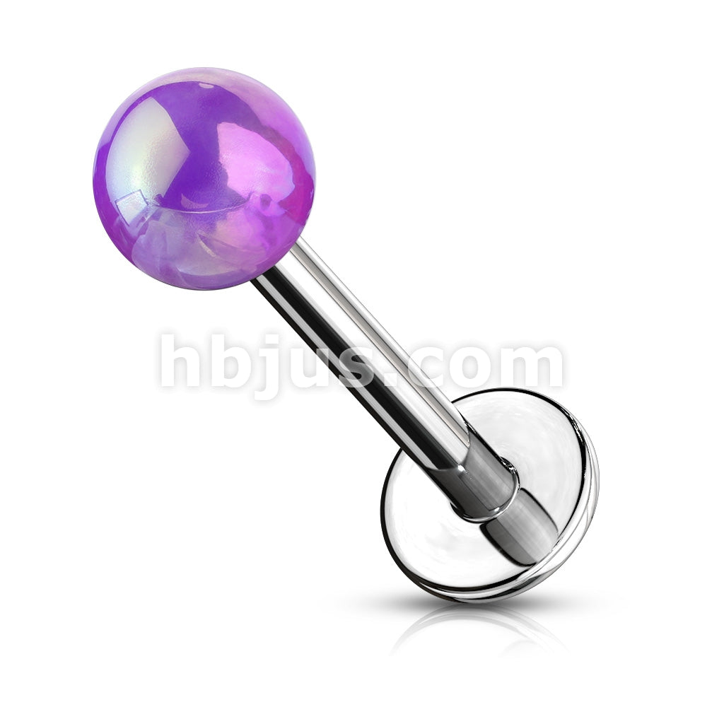 Metallic AB Coating Ball Over 316L Surgical Steel Flat Back Studs for... - Image 3