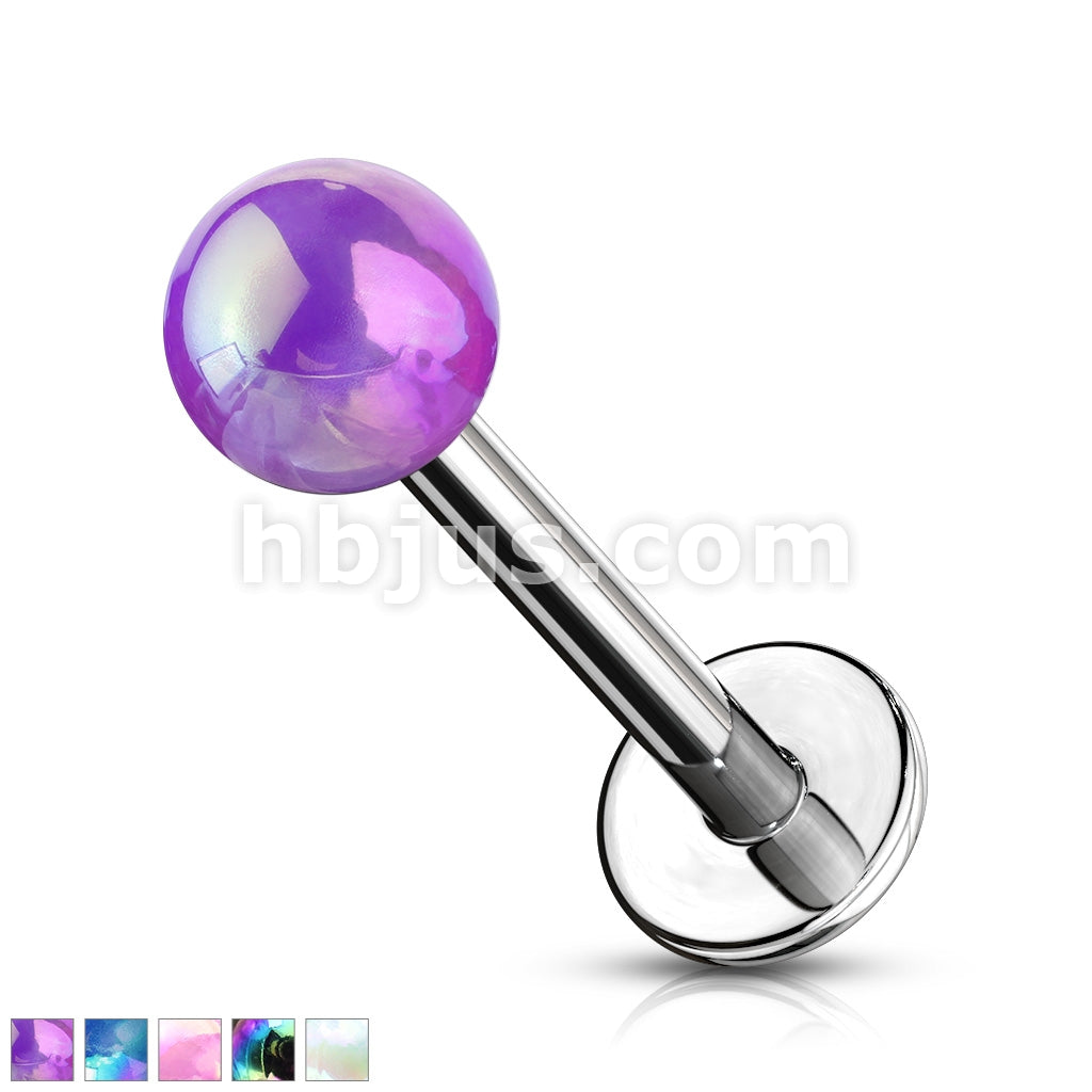 Metallic AB Coating Ball Over 316L Surgical Steel Flat Back Studs for... - Image 2