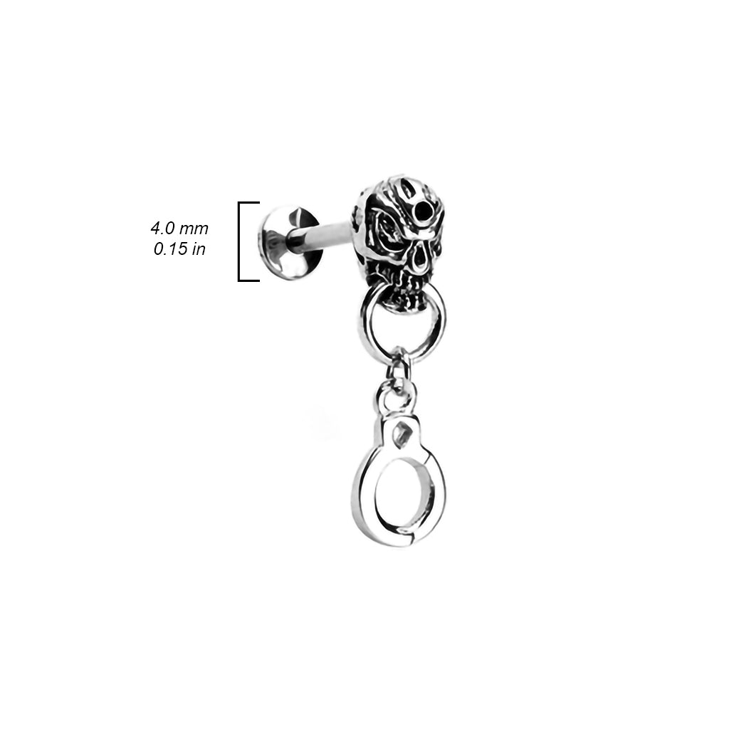 316L Surgical Steel Handcuff Dangle Top Labret
