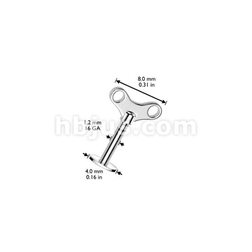 Winding Key Top 316L Surgical Steel Labret - Image 3