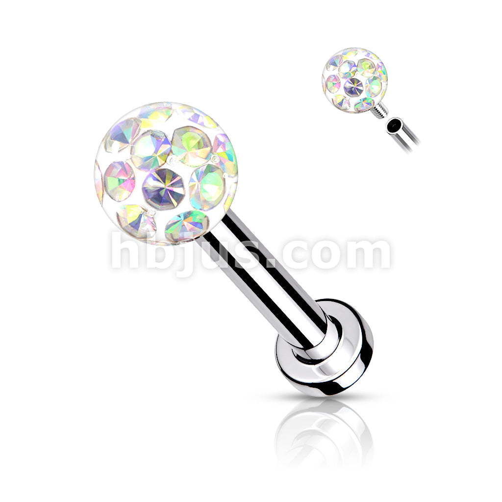 Internally Threaded 316L Surgical Steel With Epoxy Covered Crystal... - Image 3