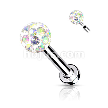 Internally Threaded 316L Surgical Steel With Epoxy Covered Crystal... - Image 3