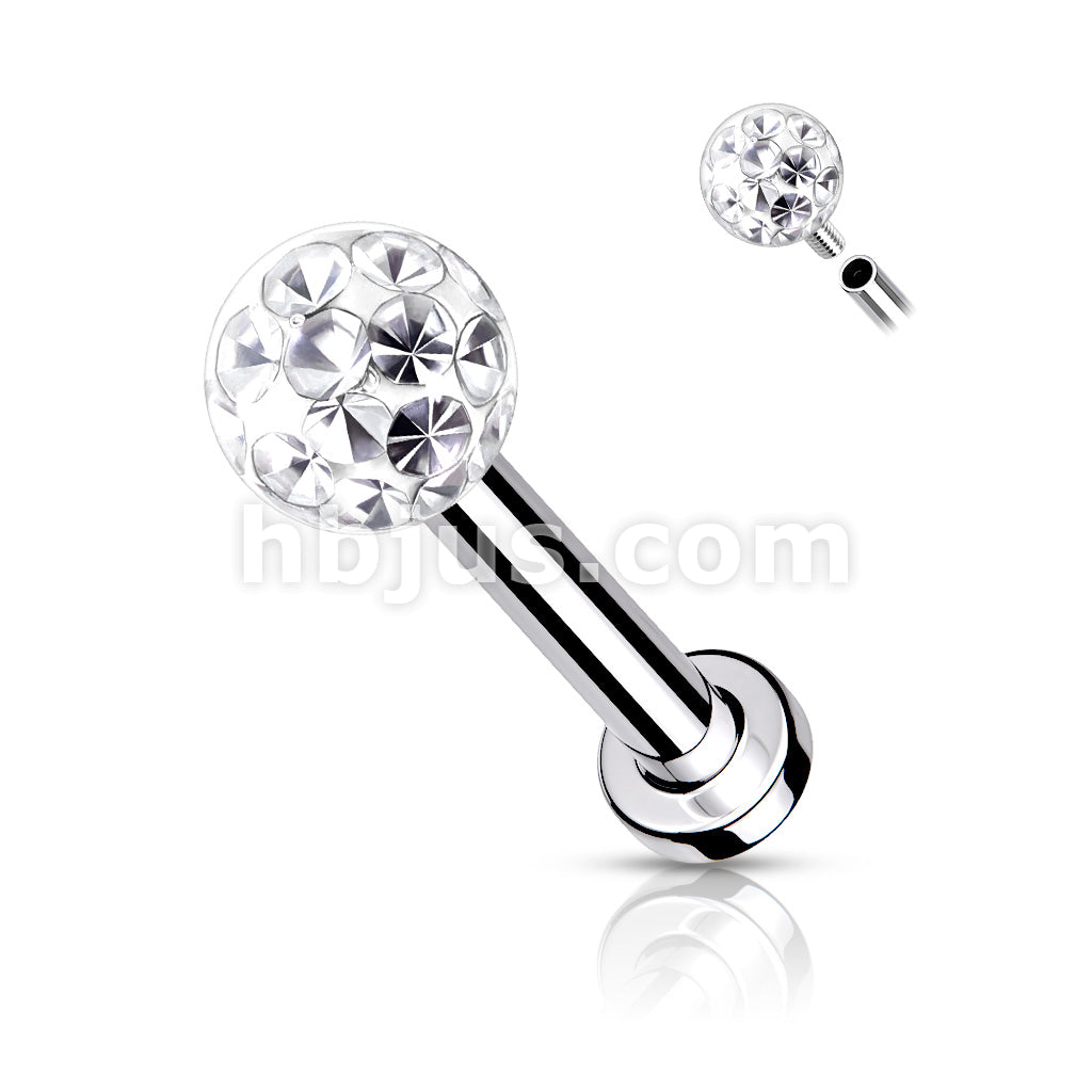 Internally Threaded 316L Surgical Steel With Epoxy Covered Crystal... - Image 4
