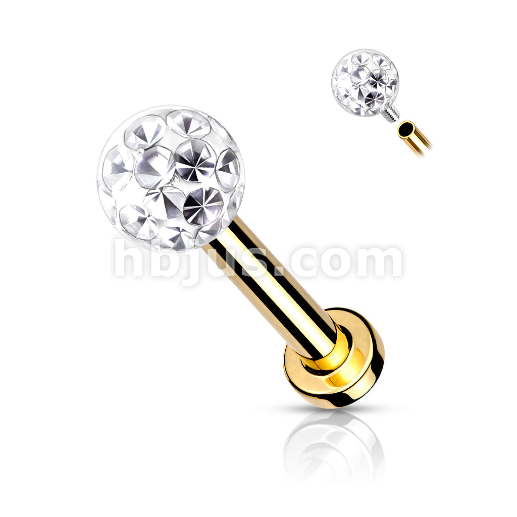 Internally Threaded 316L Surgical Steel With Epoxy Covered Crystal... - Image 8