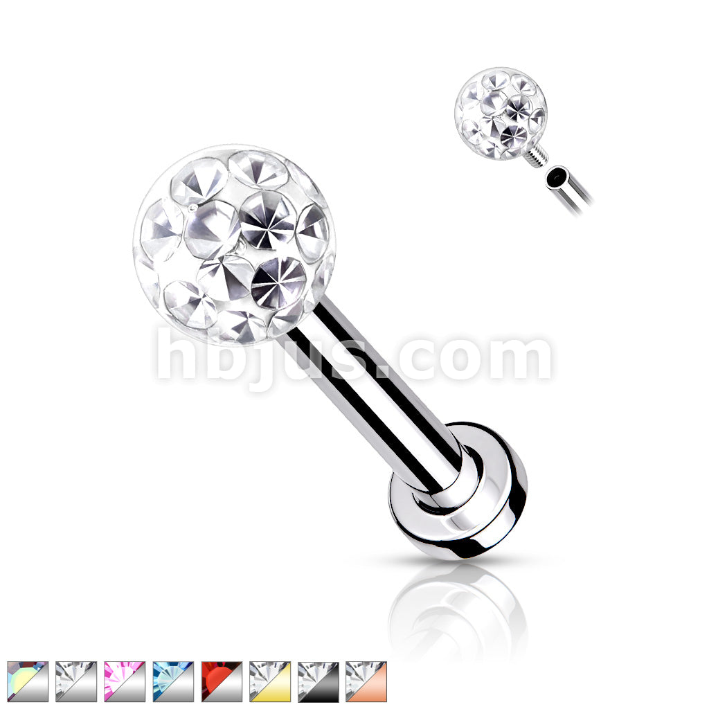 Internally Threaded 316L Surgical Steel With Epoxy Covered Crystal... - Image 2