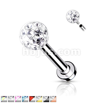 Internally Threaded 316L Surgical Steel With Epoxy Covered Crystal... - Image 2