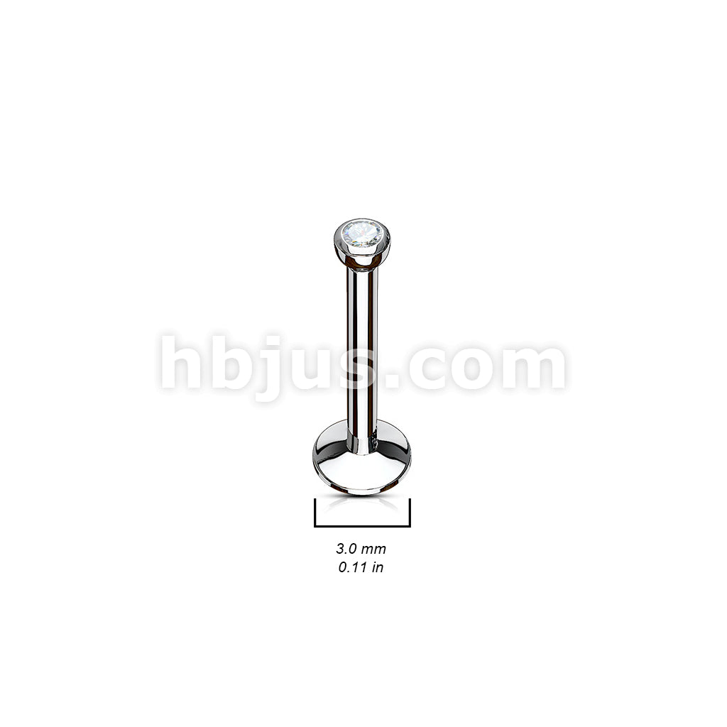 200pc 18GA Internally Threaded Labret with Press Fit Gem 316L Surgical Steel Pack (4 Sizes Available) - Image 2