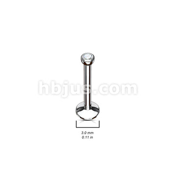 200pc 18GA Internally Threaded Labret with Press Fit Gem 316L Surgical Steel Pack (4 Sizes Available) - Image 2
