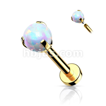 Claw Set Opal Ball Internally Threaded 316L Surgical Steel 2.5mm Micro... - Image 3