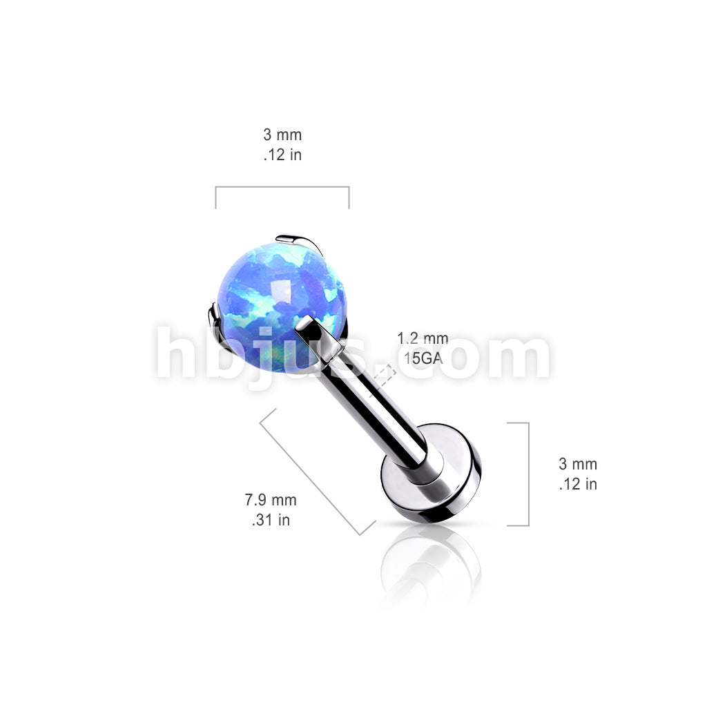 Claw Set Opal Ball Internally Threaded 316L Surgical Steel 2.5mm Micro... - Image 9