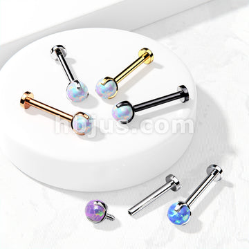 Claw Set Opal Ball Internally Threaded 316L Surgical Steel 2.5mm Micro...