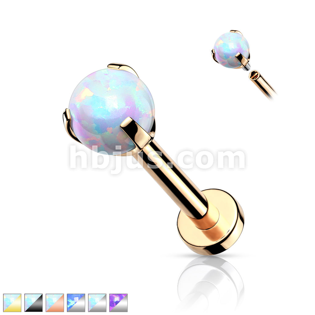 Claw Set Opal Ball Internally Threaded 316L Surgical Steel 2.5mm Micro... - Image 2