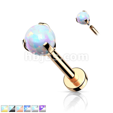 Claw Set Opal Ball Internally Threaded 316L Surgical Steel 2.5mm Micro... - Image 2