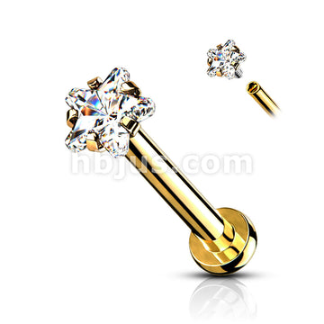 Star CZ Prong Set Top Internally Threaded Micro Base 316L Surgical... - Image 5