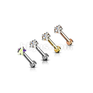 Star CZ Prong Set Top Internally Threaded Micro Base 316L Surgical... - Image 8