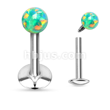 Opal Ball Top Internally Threaded 316L Surgical Steel Labret/Monroe - Image 4