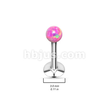 Opal Ball Top Internally Threaded 316L Surgical Steel Labret/Monroe - Image 6