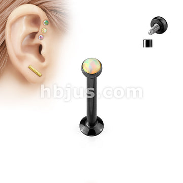 White Opal Set Flat Disc Top IP OverInternally Threaded 316L Surgical... - Image 3