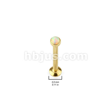 White Opal Set Flat Disc Top IP OverInternally Threaded 316L Surgical... - Image 5